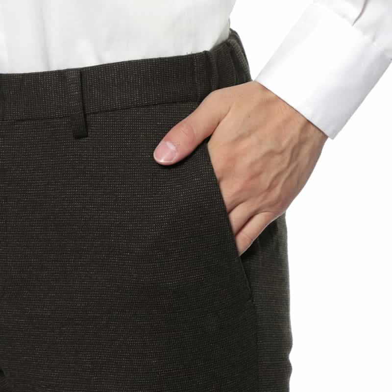 BARNEYS NEW YORK セットアップ ピンヘッド柄ストレートパンツ BROWN