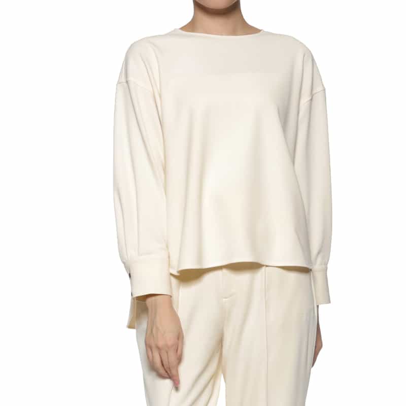 BARNEYS NEW YORK セットアップ パーフェクトジャージー素材ブラウス IVORY
