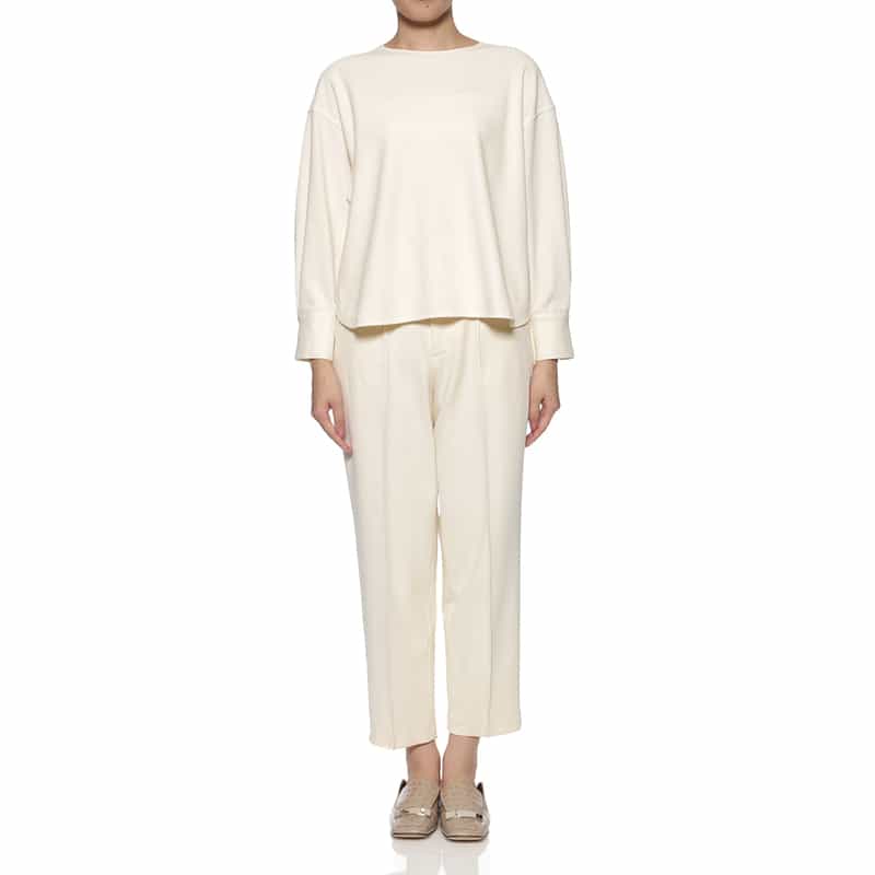 BARNEYS NEW YORK セットアップ パーフェクトジャージー素材ブラウス IVORY