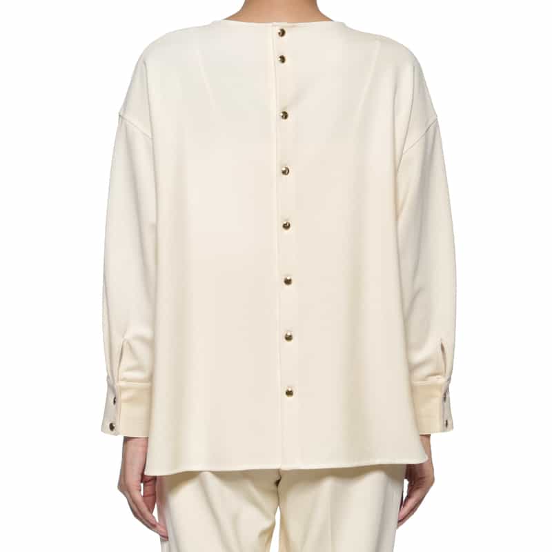 BARNEYS NEW YORK セットアップ パーフェクトジャージー素材ブラウス IVORY