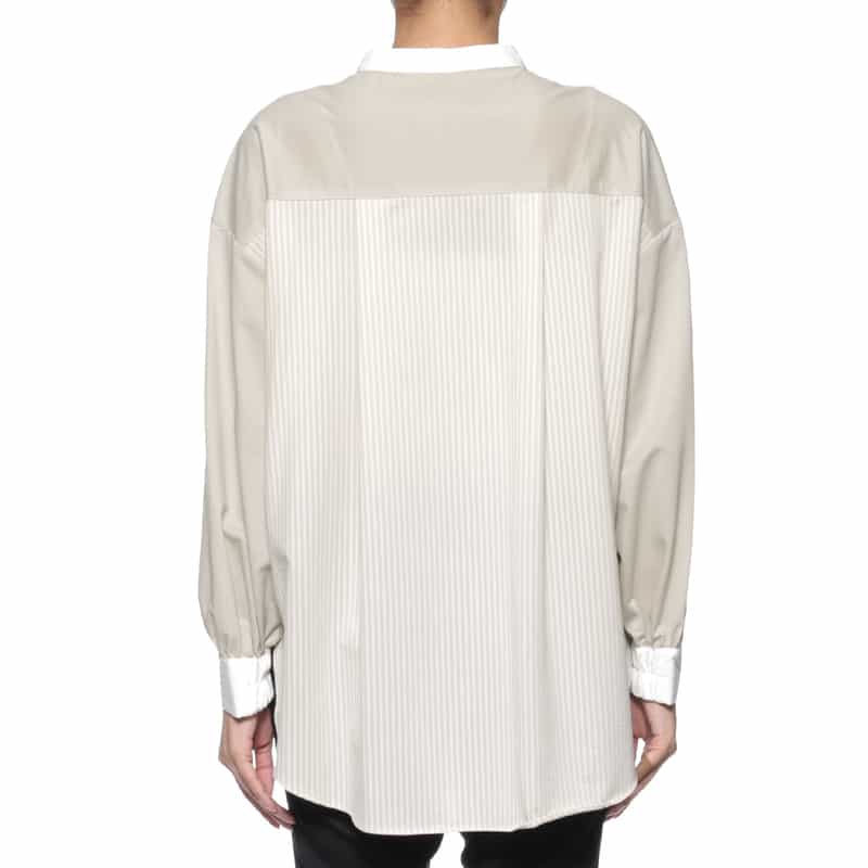 BARNEYS NEW YORK ウォッシャブル コンビネーションブラウス BEIGE