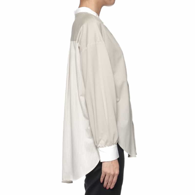 BARNEYS NEW YORK ウォッシャブル コンビネーションブラウス BEIGE