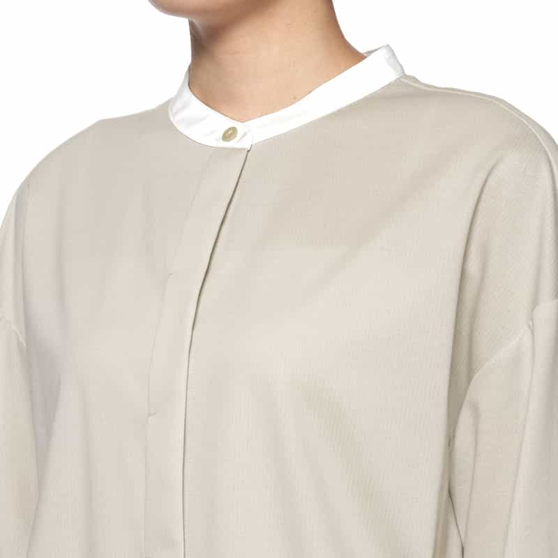 BARNEYS NEW YORK ウォッシャブル コンビネーションブラウス BEIGE