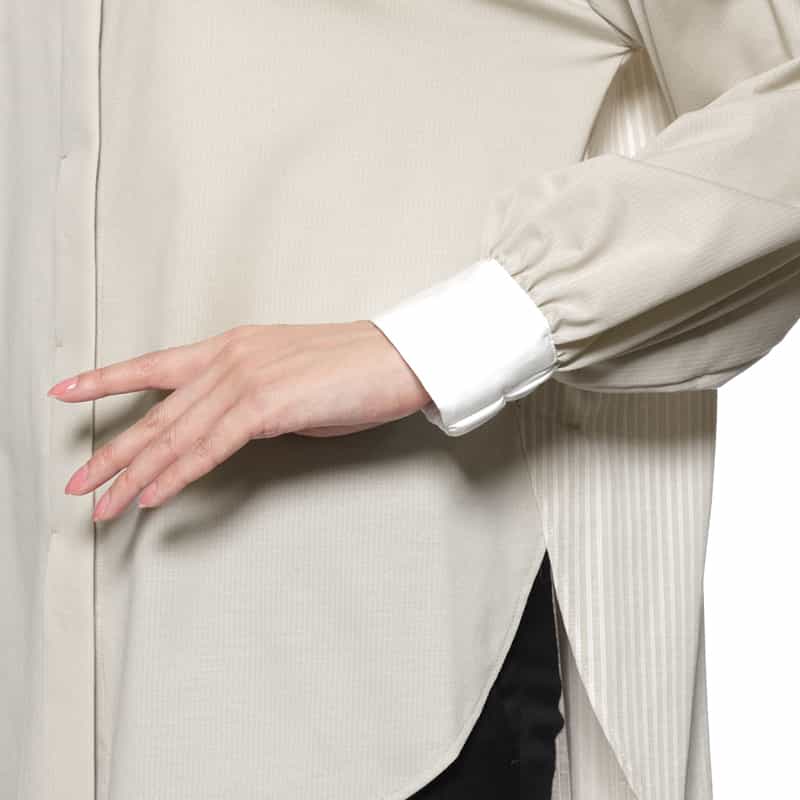 BARNEYS NEW YORK ウォッシャブル コンビネーションブラウス BEIGE