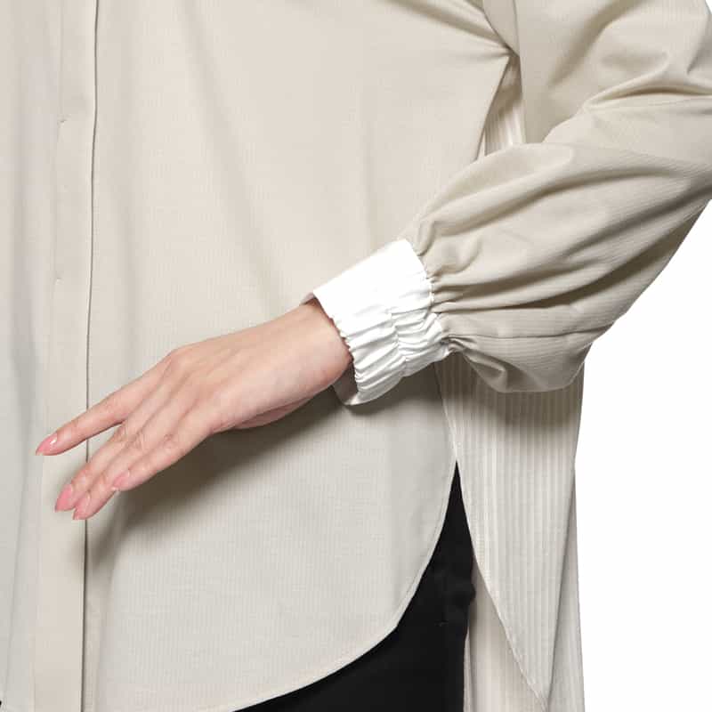 BARNEYS NEW YORK ウォッシャブル コンビネーションブラウス BEIGE