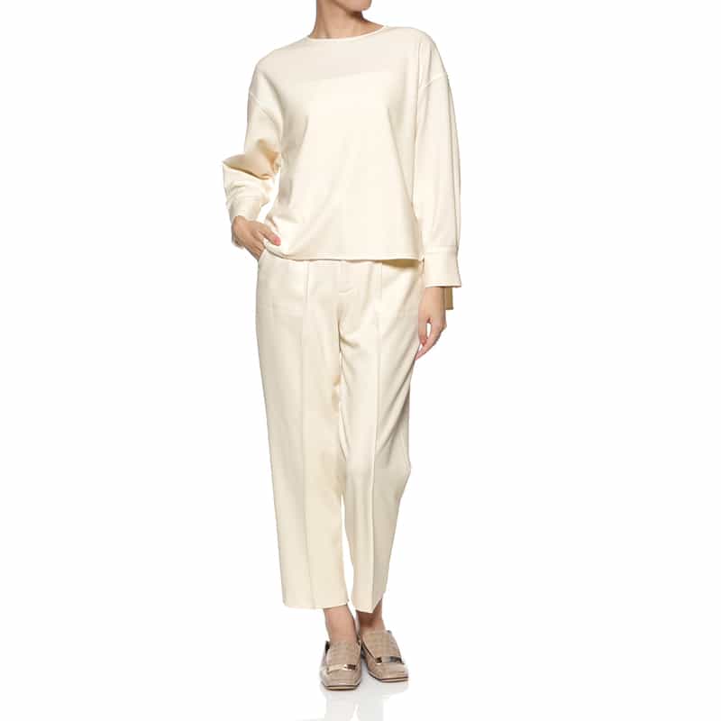 BARNEYS NEW YORK セットアップ パーフェクトジャージー素材パンツ IVORY