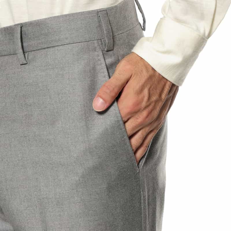 GERMANO GERMANO＜ジェルマーノ＞ フランネル素材スリムフィットパンツ LIGHT GRAY