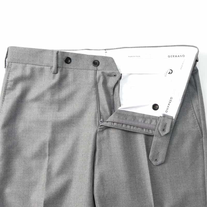 GERMANO GERMANO＜ジェルマーノ＞ フランネル素材スリムフィットパンツ LIGHT GRAY
