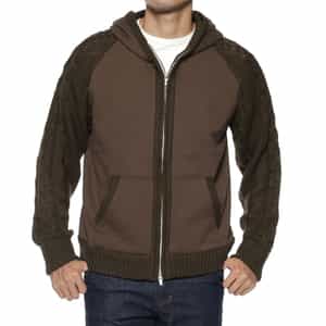 異素材コンビネーション ジップアップパーカー