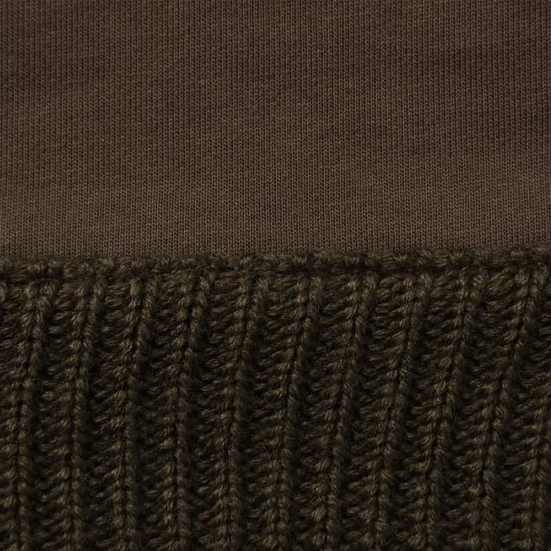 BARNEYS NEW YORK 異素材コンビネーション ジップアップパーカー BROWN