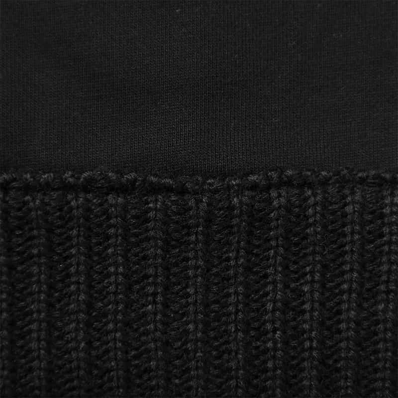 BARNEYS NEW YORK 異素材コンビネーション ジップアップパーカー BLACK