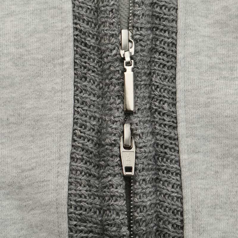 BARNEYS NEW YORK 異素材コンビネーション ジップアップパーカー GRAY