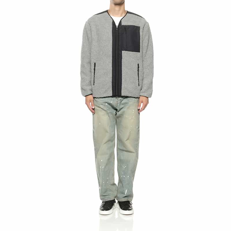 BARNEYS NEW YORK ボアフリースジャケット LIGHT GRAY