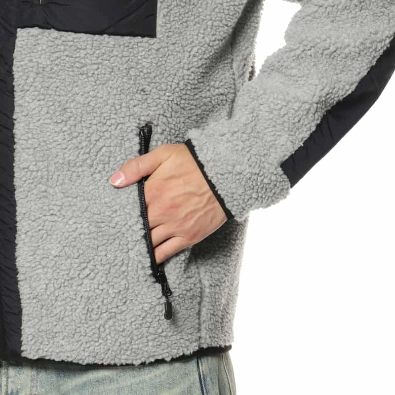 BARNEYS NEW YORK ボアフリースジャケット LIGHT GRAY