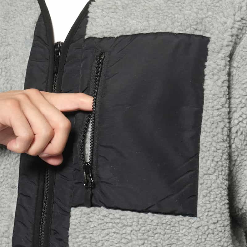 BARNEYS NEW YORK ボアフリースジャケット LIGHT GRAY