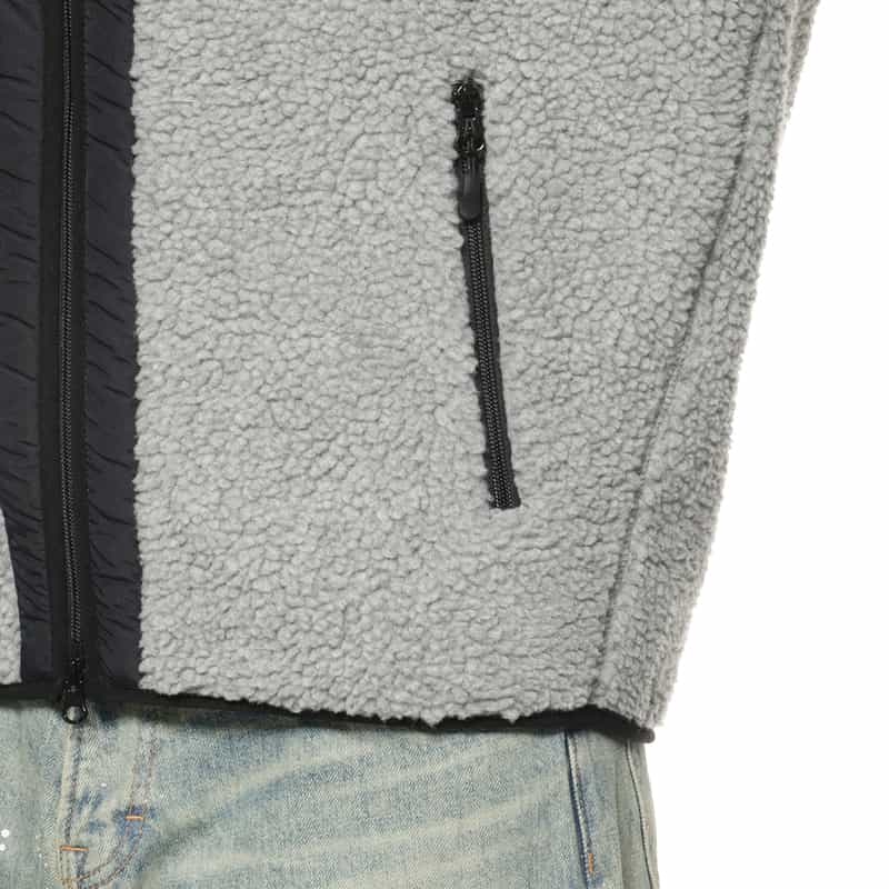 BARNEYS NEW YORK ボアフリースジャケット LIGHT GRAY