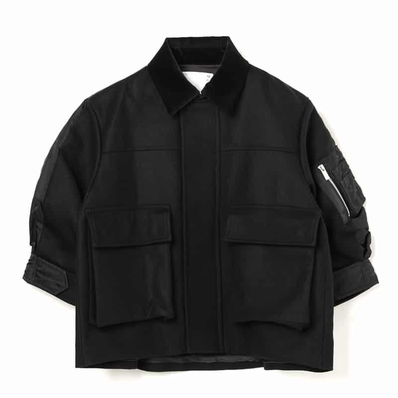 SACAI SACAI＜サカイ＞ バーニーズ　ニューヨーク限定 ミディアムスリーブ丈ブルゾン BLACK