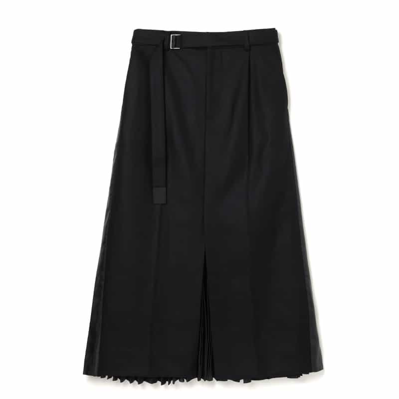 SACAI＜サカイ＞ナイロンツイル プリーツロングスカート