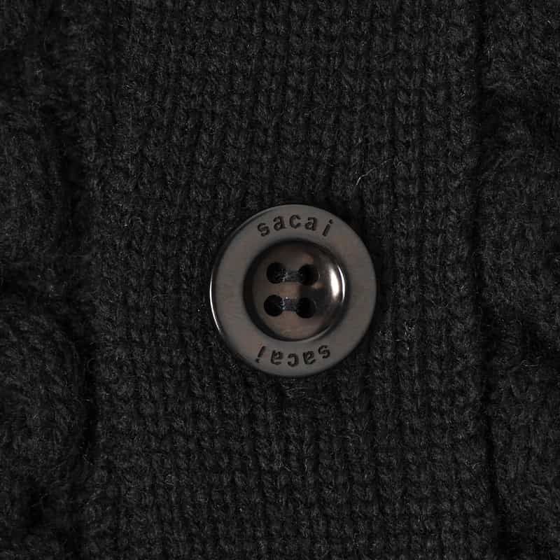 SACAI SACAI＜サカイ＞ バーニーズ　ニューヨーク限定 ウールニットカーディガン BLACK