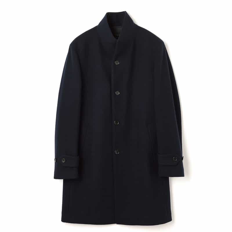 BARNEYS NEW YORK スタンドカラーコート NAVY
