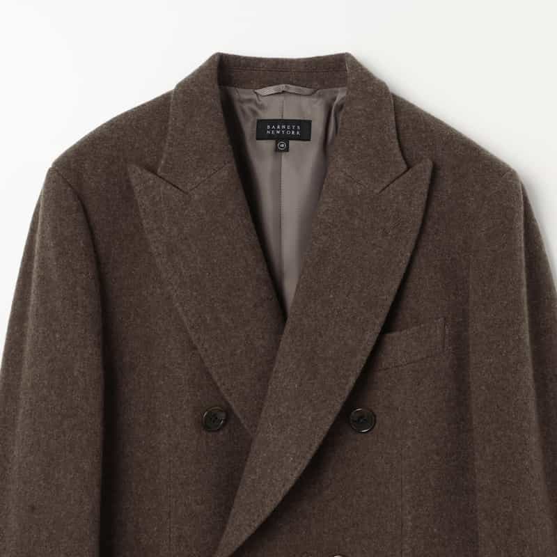 BARNEYS NEW YORK ダブルブレストロングコート BROWN