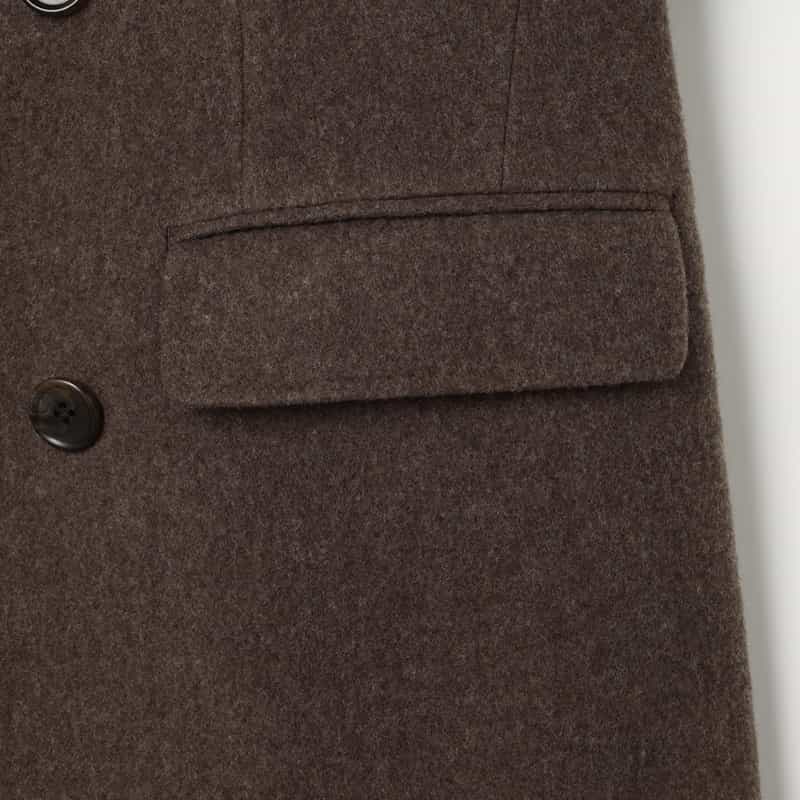 BARNEYS NEW YORK ダブルブレストロングコート BROWN