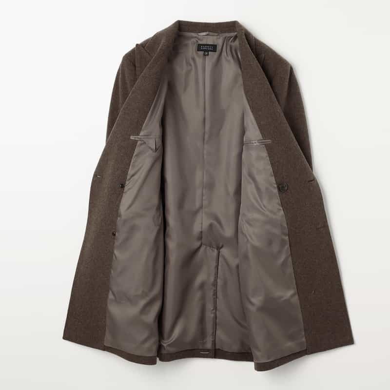 BARNEYS NEW YORK ダブルブレストロングコート BROWN