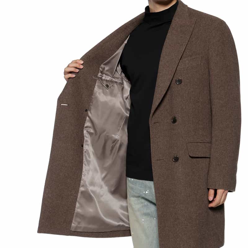 BARNEYS NEW YORK ダブルブレストロングコート BROWN