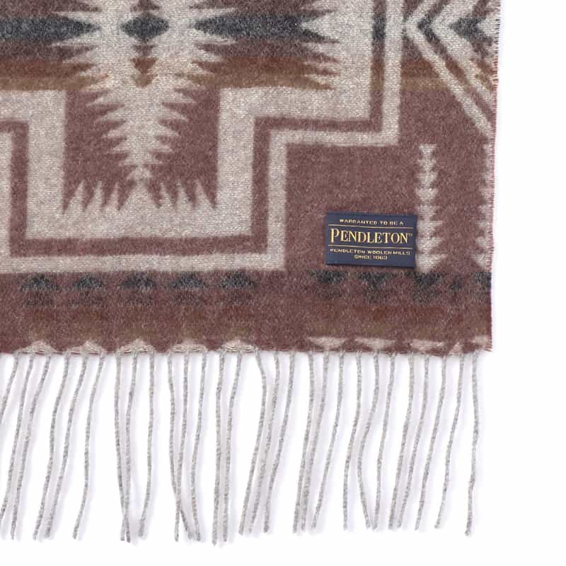 BARNEYS NEW YORK ＜ペンドルトン＞ コラボレートカシミヤスカーフ BROWN