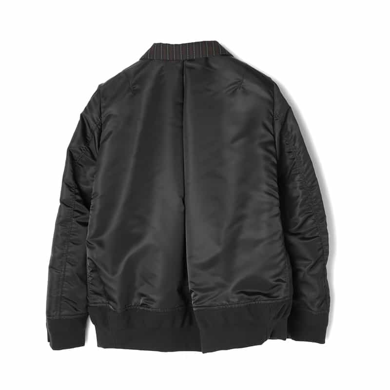 SACAI SACAI＜サカイ＞ コンビネーションストライプ柄ダブルブレストジャケット BLACK