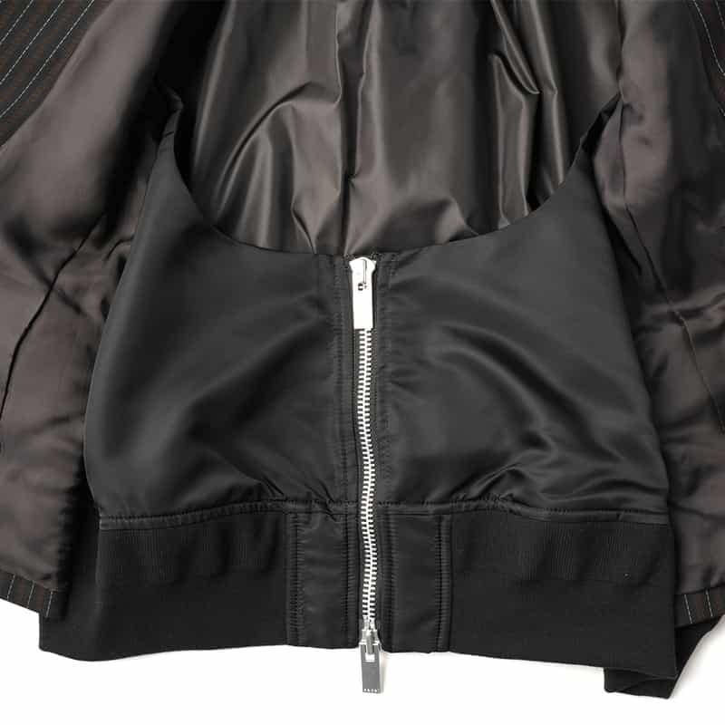 SACAI SACAI＜サカイ＞ コンビネーションストライプ柄ダブルブレストジャケット BLACK