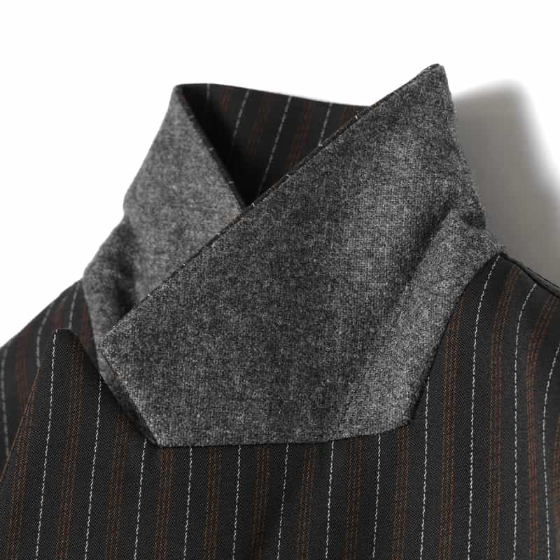 SACAI SACAI＜サカイ＞ コンビネーションストライプ柄ダブルブレストジャケット BLACK