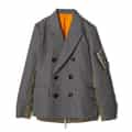 SACAI＜サカイ＞ コンビネーションストライプ柄ダブルブレストジャケット