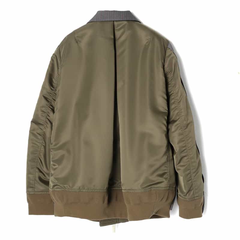 SACAI SACAI＜サカイ＞ コンビネーションストライプ柄ダブルブレストジャケット GRAY