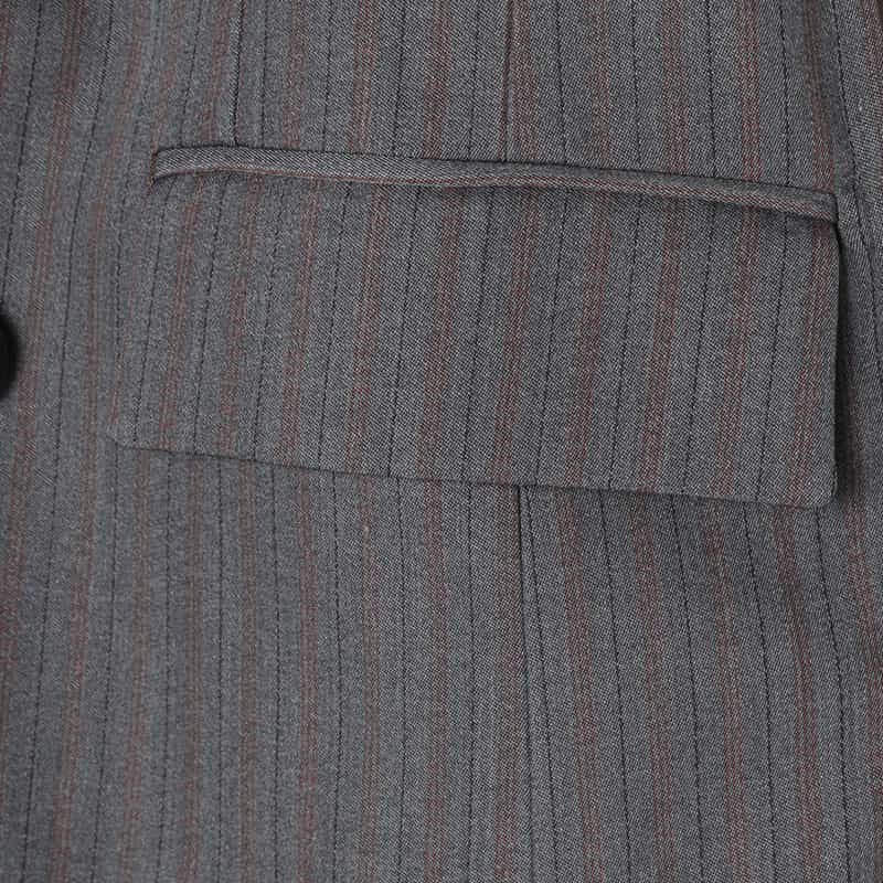 SACAI SACAI＜サカイ＞ コンビネーションストライプ柄ダブルブレストジャケット GRAY