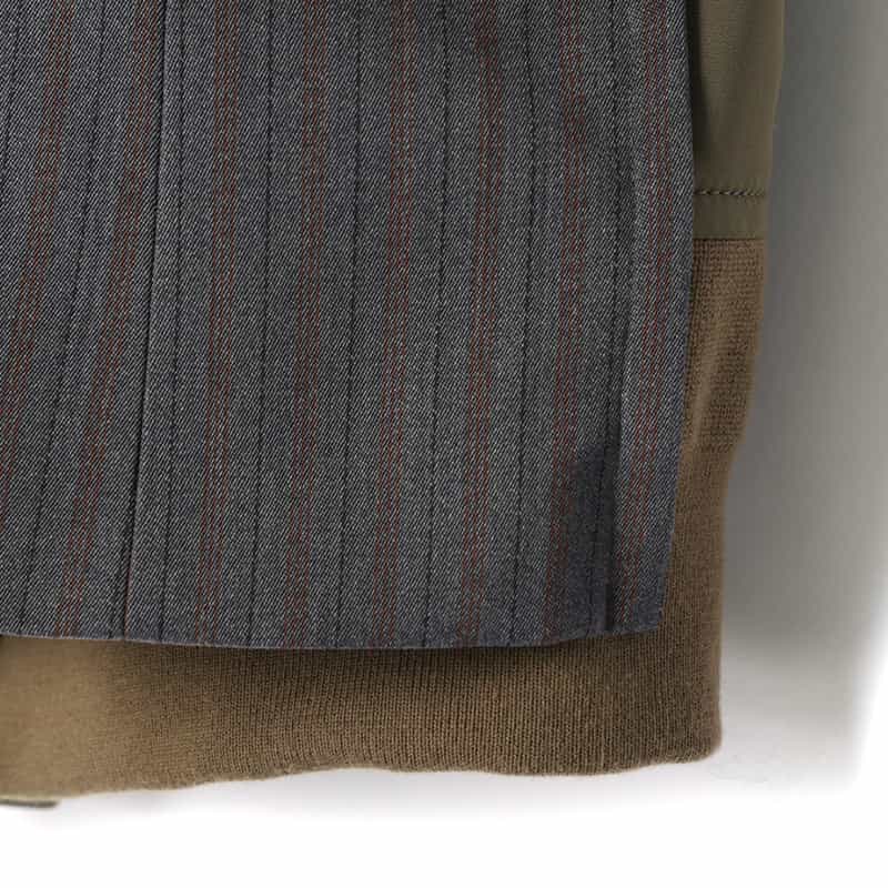 SACAI SACAI＜サカイ＞ コンビネーションストライプ柄ダブルブレストジャケット GRAY