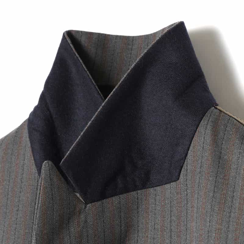 SACAI SACAI＜サカイ＞ コンビネーションストライプ柄ダブルブレストジャケット GRAY