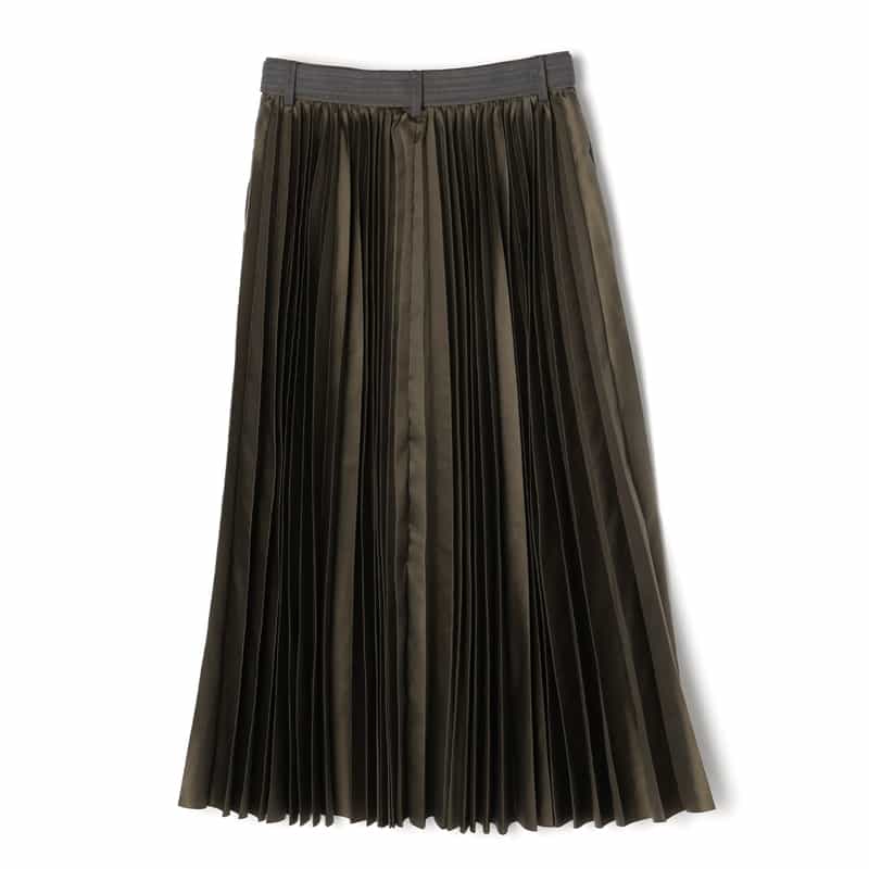 SACAI SACAI＜サカイ＞ コンビネーションストライプ柄フレアスカート GRAY