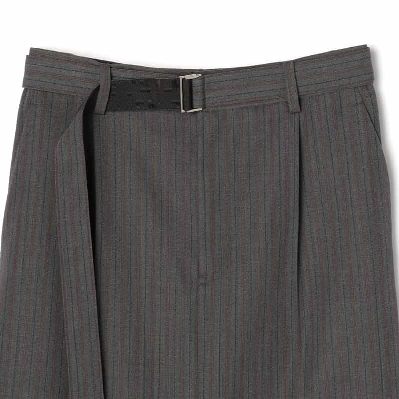 SACAI SACAI＜サカイ＞ コンビネーションストライプ柄フレアスカート GRAY