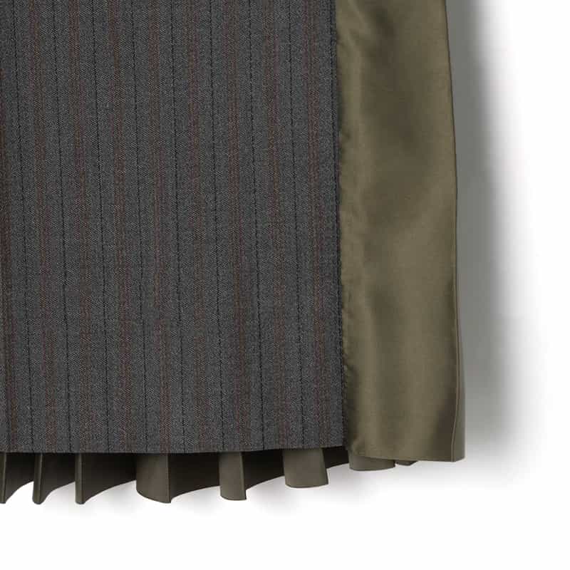 SACAI SACAI＜サカイ＞ コンビネーションストライプ柄フレアスカート GRAY
