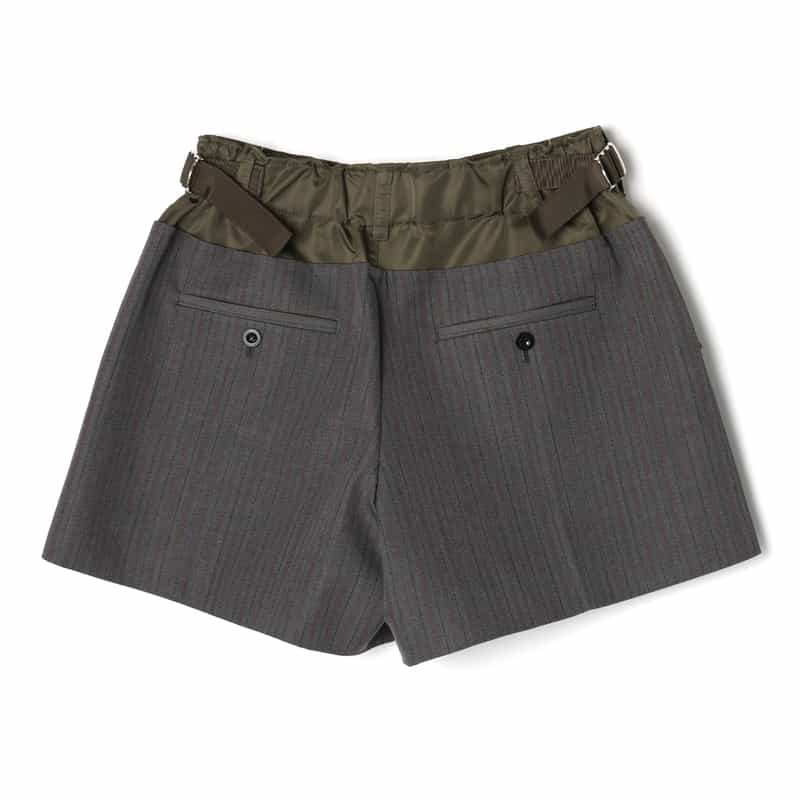SACAI SACAI＜サカイ＞ コンビネーションストライプ柄ショートパンツ GRAY