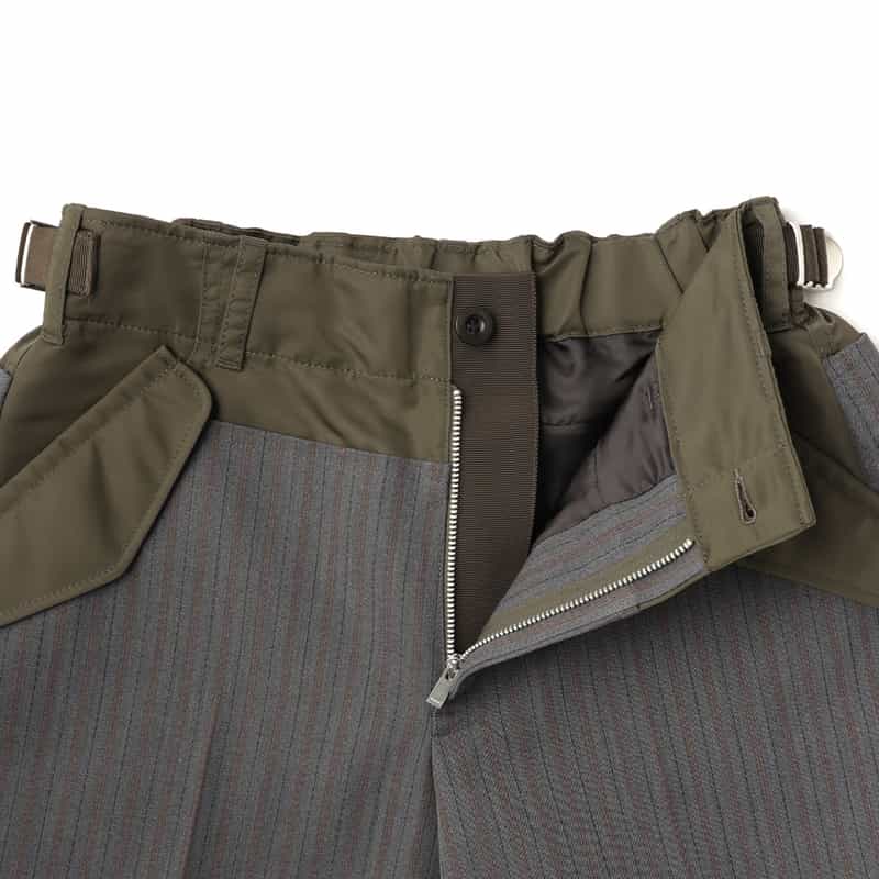 SACAI SACAI＜サカイ＞ コンビネーションストライプ柄ショートパンツ GRAY