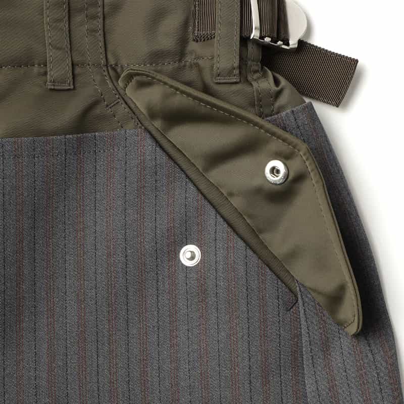 SACAI SACAI＜サカイ＞ コンビネーションストライプ柄ショートパンツ GRAY