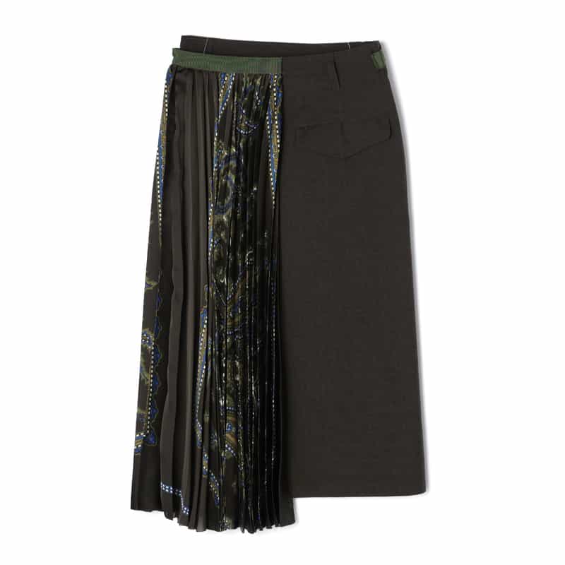 SACAI SACAI＜サカイ＞ コンビネーションロングスカート BROWN