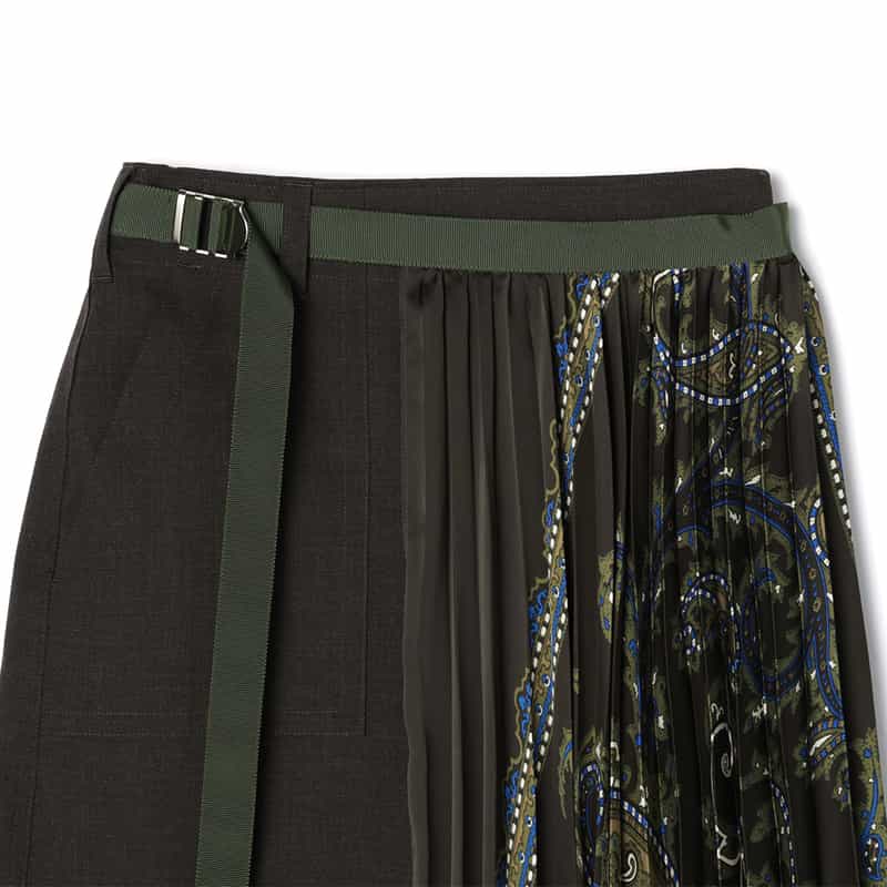 SACAI SACAI＜サカイ＞ コンビネーションロングスカート BROWN