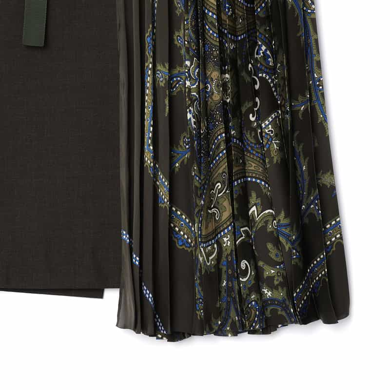 SACAI SACAI＜サカイ＞ コンビネーションロングスカート BROWN