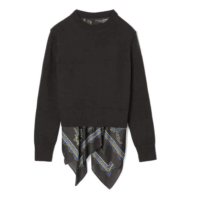 SACAI SACAI＜サカイ＞ クルーネックニットプルオーバー BROWN