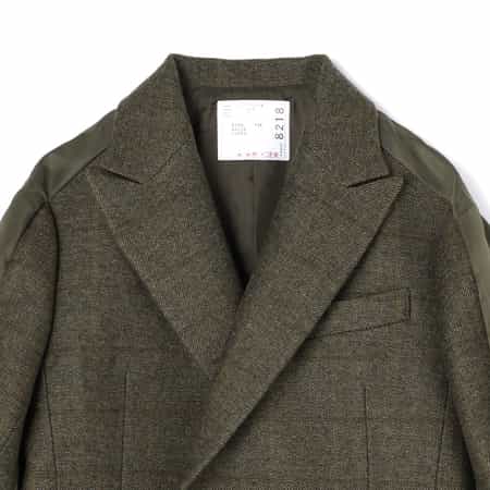 sacai サカイ　ダブルフェイスジャケット sacaiのブラック シルク コットン ダブルフェイス ジャケットが