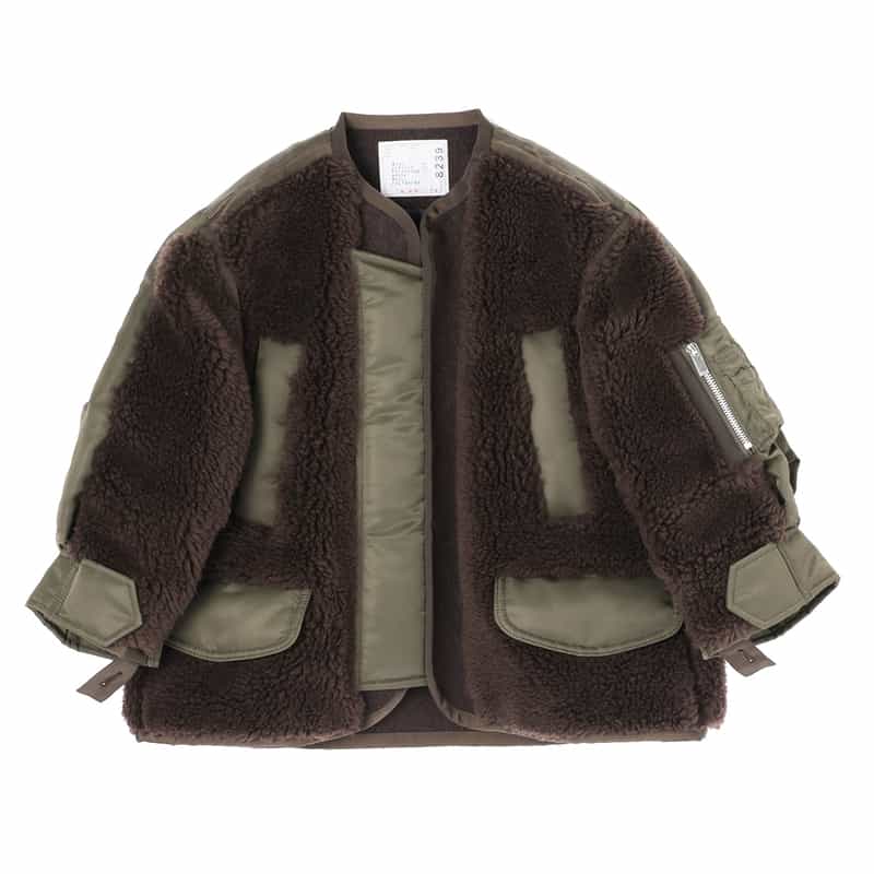 SACAI SACAI＜サカイ＞ コンビネーションジップアップジャケット BROWN