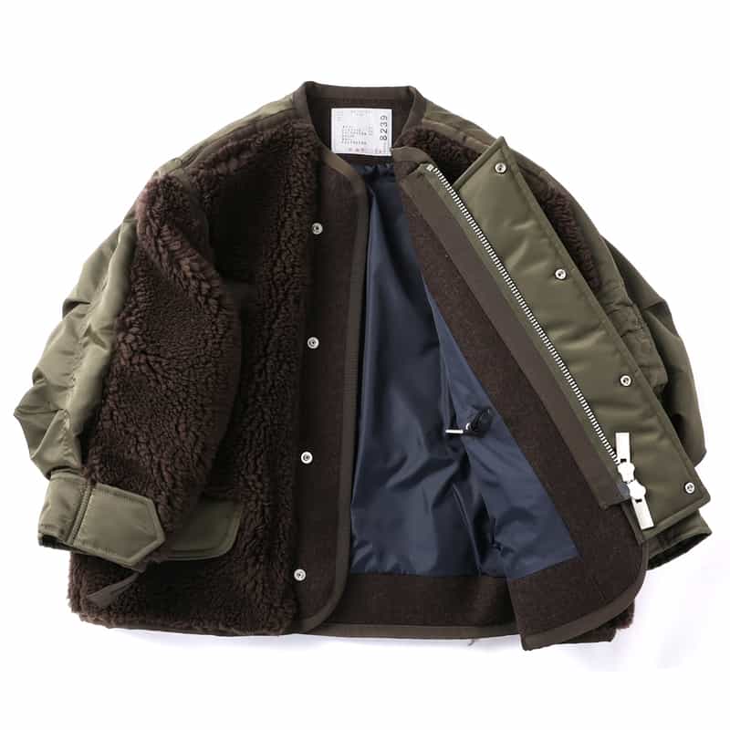 SACAI SACAI＜サカイ＞ コンビネーションジップアップジャケット BROWN